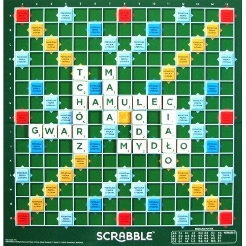 Scrabble Original (wersja polska) Słowne i Liczbowe Mattel