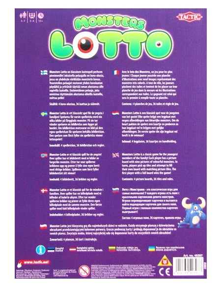 Lotto: Potwory Dla dzieci Tactic
