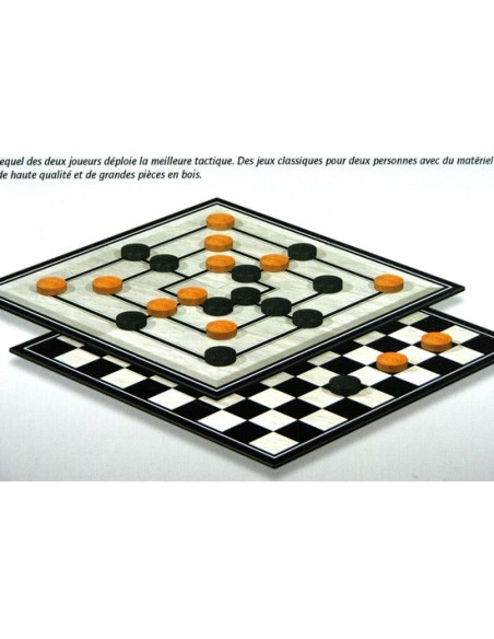 Warcaby - Młynek - z pionkami z drewna (Linia klasyczna) Dla dwojga Schmidt Spiele