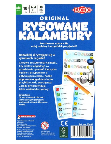 Rysowane kalambury (wersja podróżna) Imprezowe Tactic