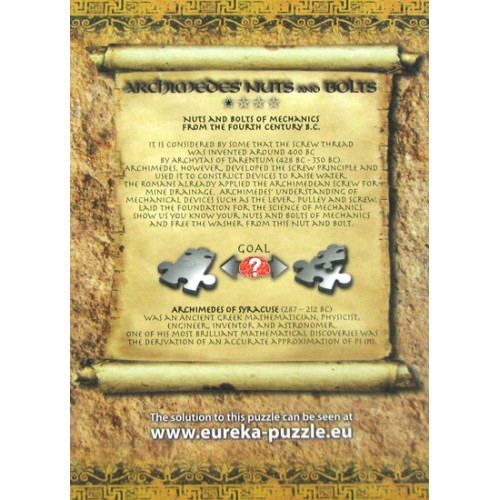 Łamigłówka ARCHIMEDES - Nuts and Bolts - poziom 1/4 Eureka! 3d Puzzle Eureka 3D