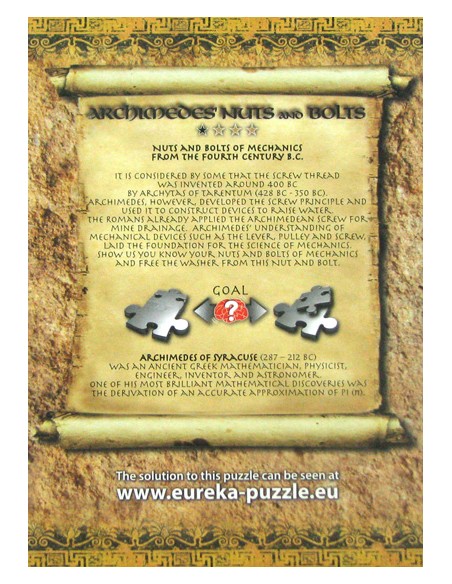 Łamigłówka ARCHIMEDES - Nuts and Bolts - poziom 1/4 Eureka! 3d Puzzle Eureka 3D