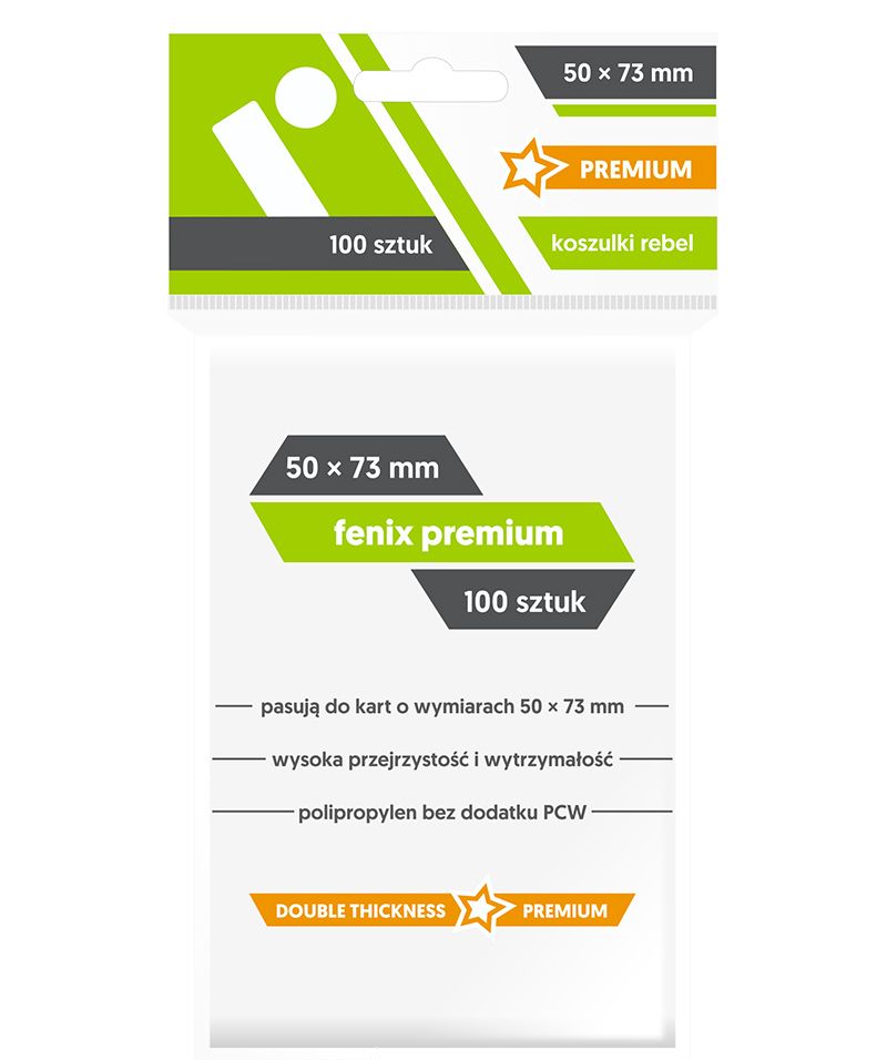 Koszulki na karty Rebel (50x73 mm) Fenix Premium - 100 sztuk