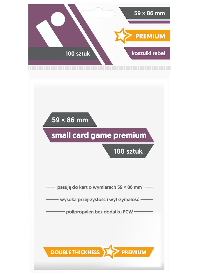 Koszulki na karty Rebel (59x86 mm) Small Card Game Premium - 100 sztuk