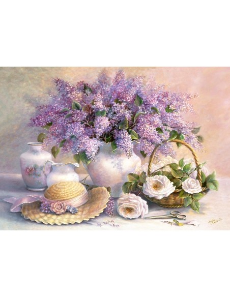 Puzzle 1000 el. Kwiaty i kapelusz Martwa Natura Castorland