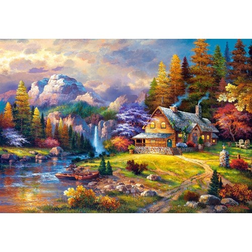 Puzzle 1500 el. Schronisko górskie Malarstwo Castorland