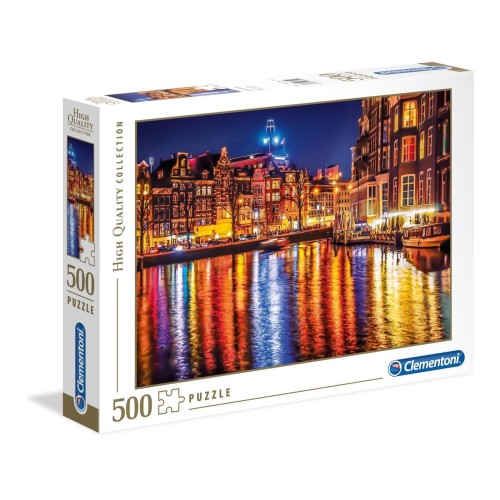 Puzzle 500 el. Amsterdam nocą - High Quality Collection High Quality Collection Clementoni