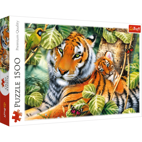 Puzzle 1500 el. Dwa tygrysy Zwierzęta Trefl