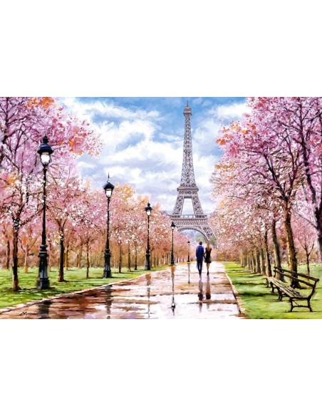Puzzle 1000 el. Romantyczny spacer w Paryżu Pejzaże Castorland
