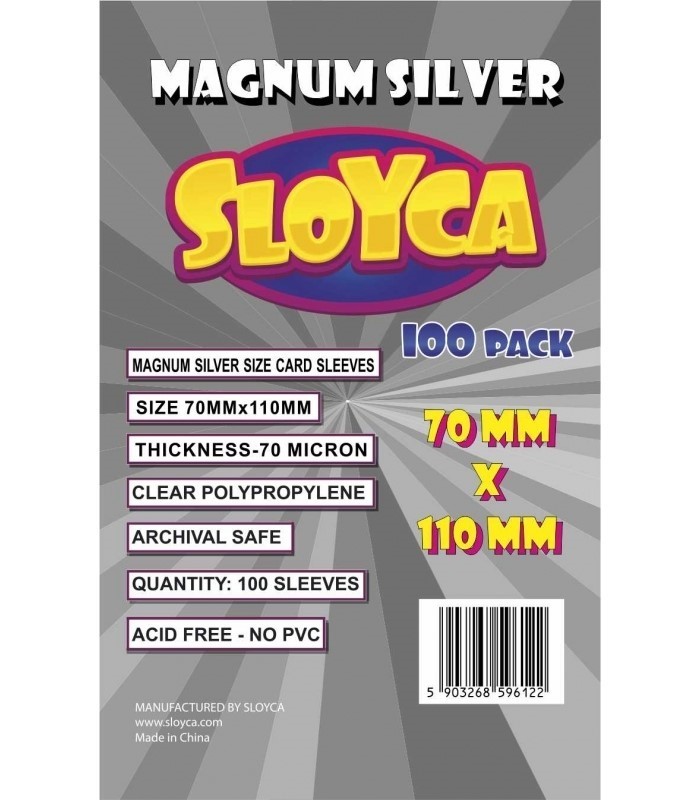 SLOYCA Koszulki Magnum Silver (70x110mm) 100 szt.