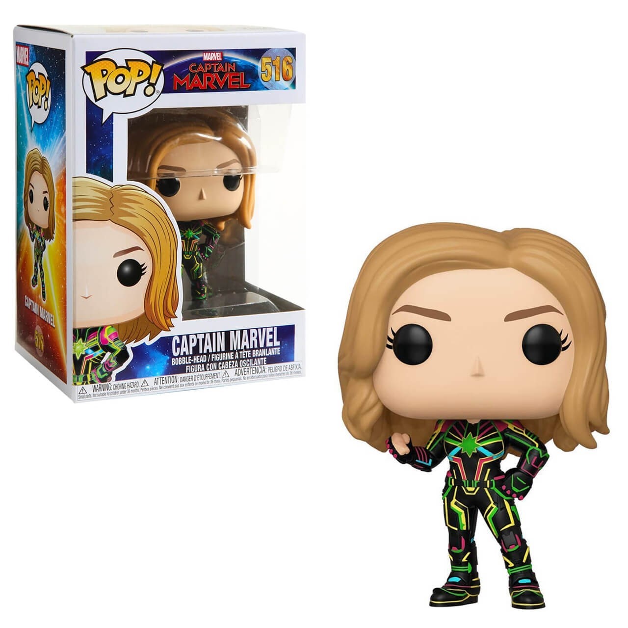 captain marvel neon suit pop