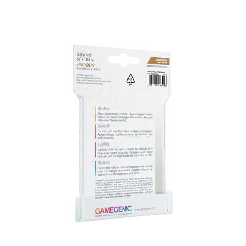 Koszulki na karty Gamegenic: Matte 7 Cudów (65x101 mm), 80 sztuk Gamegenic Gamegenic
