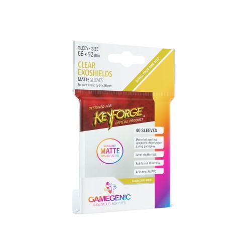 Koszulki na karty Gamegenic: Matte KeyForge Exoshields Clear (64x90 mm), 40 sztuk Gamegenic Gamegenic