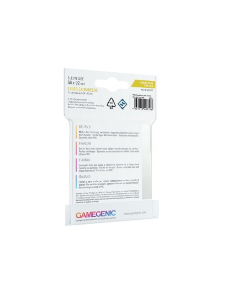 Koszulki na karty Gamegenic: Matte KeyForge Exoshields Clear (64x90 mm), 40 sztuk Gamegenic Gamegenic