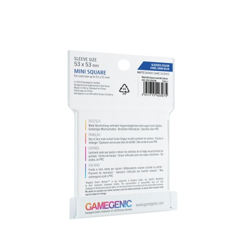 Koszulki na karty Gamegenic: Matte Mini Square (51x51 mm), 50 sztuk Gamegenic Gamegenic
