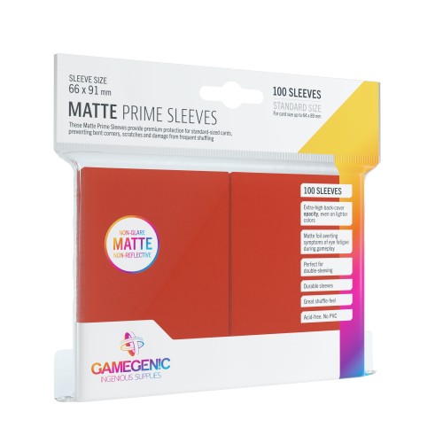 Koszulki na karty Gamegenic: Matte Prime CCG (64x89 mm) - Red, 100 sztuk Gamegenic Gamegenic