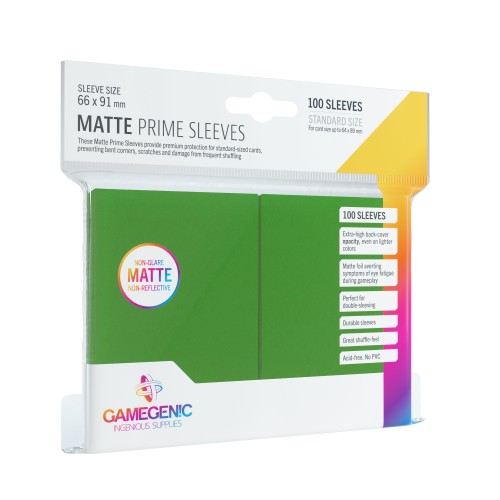 Koszulki na karty Gamegenic: Matte Prime CCG (64x89 mm) - Green, 100 sztuk Gamegenic Gamegenic