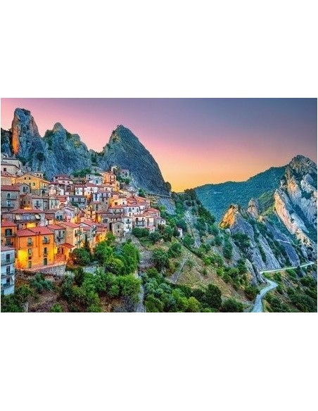Puzzle 1500 el. Wschód słońca nad Castelmezzano Pejzaże Castorland