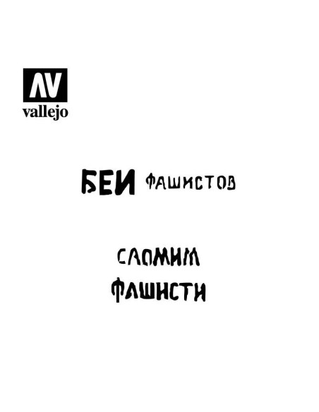 Szablon ST-AFV004 Soviet Slogans WWII Nº1 Szablony modelarskie Vallejo