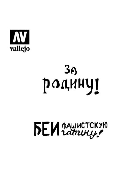 Szablon ST-AFV005 Soviet Slogans WWII Nº2 Szablony modelarskie Vallejo
