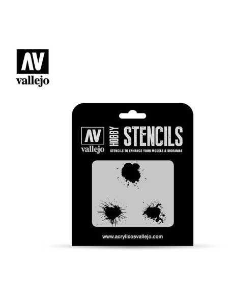 Szablon ST-TX005 Paint Stains Szablony modelarskie Vallejo Szablon ST-TX005 Paint Stains Szablony modelarskie Vallejo