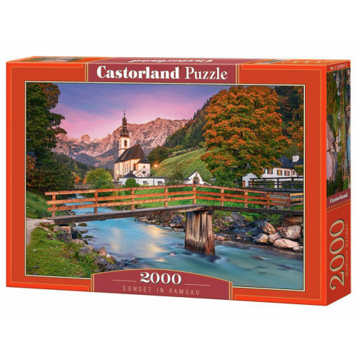 Puzzle 2000 el. Sunset in Ramsau Pejzaże Castorland