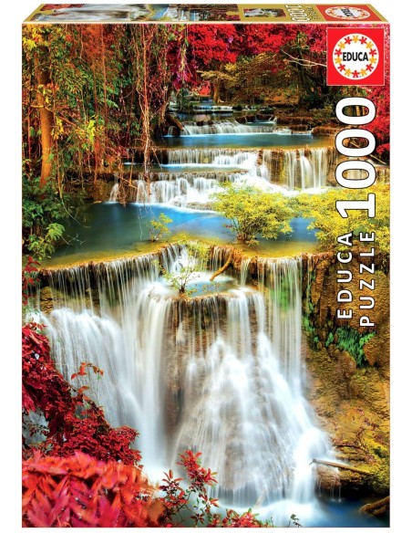 Puzzle 1000 el. Leśny wodospad Pejzaże Educa