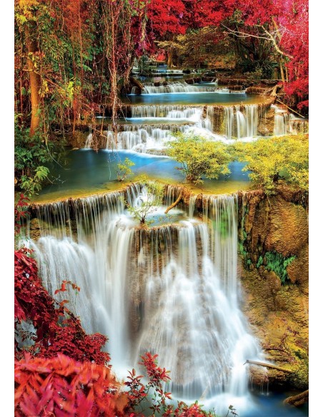 Puzzle 1000 el. Leśny wodospad Pejzaże Educa