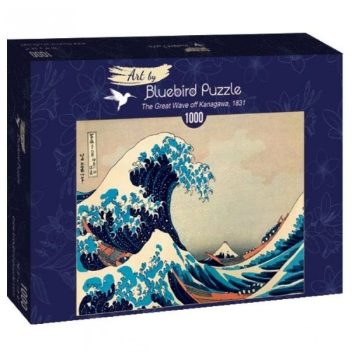 Puzzle 1000 Wielka fala, Hokusai Malarstwo bluebird puzzle