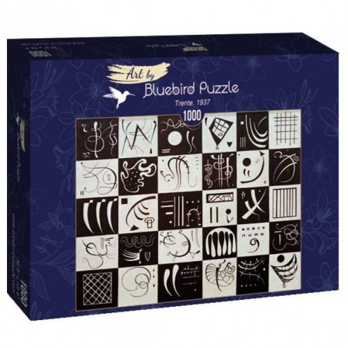 Puzzle 1000 Trzydzieści, Kandinsky Malarstwo bluebird puzzle