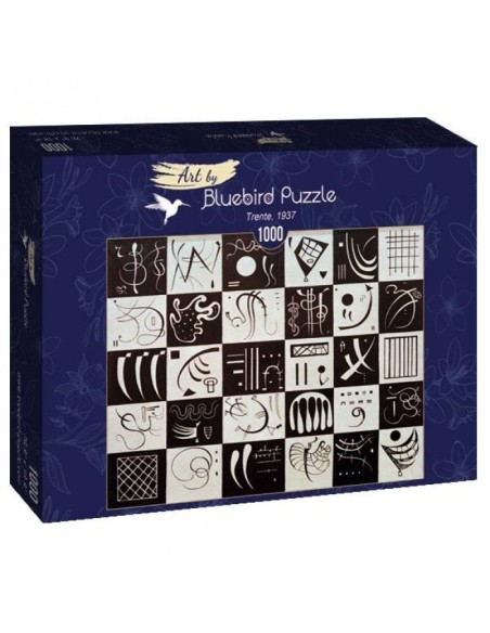 Puzzle 1000 Trzydzieści, Kandinsky Malarstwo bluebird puzzle