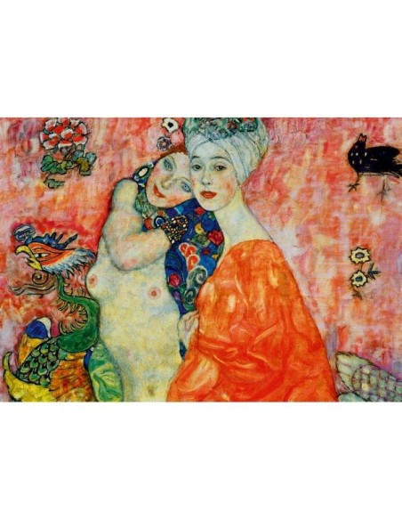 Puzzle 1000 Przyjaciółki, Gustav Klimt Malarstwo bluebird puzzle