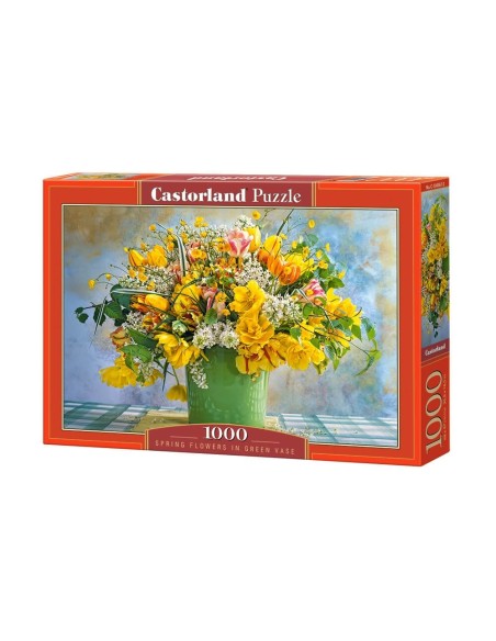 Puzzle 1000 el. Spring Flowers in Green Vase Martwa Natura Castorland