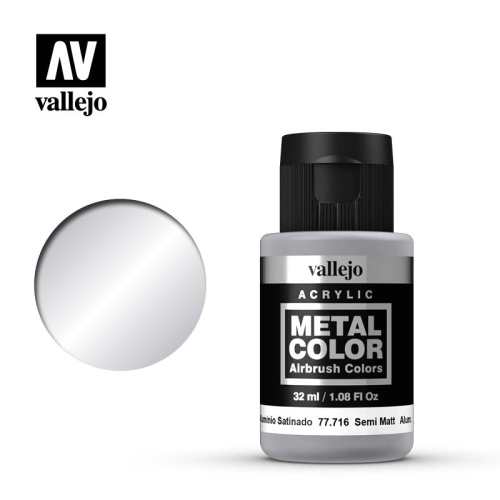 Metal Color 32ml. Semi Mate Aluminium Seria Metal Color Vallejo