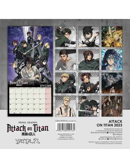 Atak Tytanów - kalendarz ścienny 2023