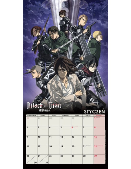 Atak Tytanów - kalendarz ścienny 2023