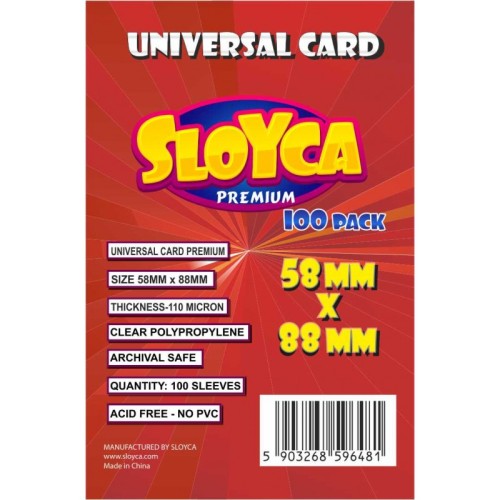 SLOYCA Koszulki Universal Card Premium (58x88mm) 100 szt