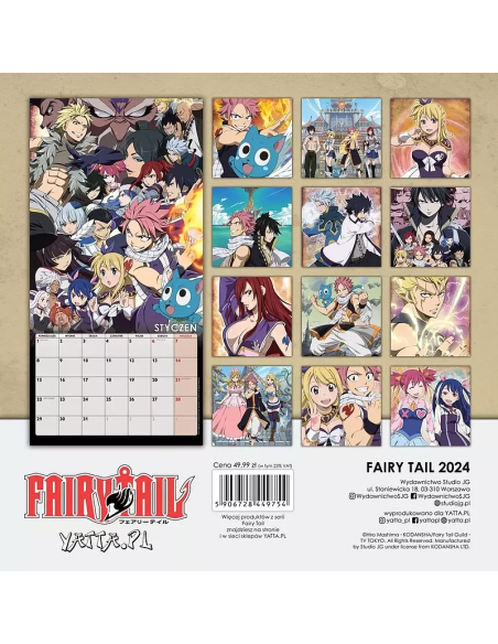 Fairy Tail - Kalendarz ścienny 2024