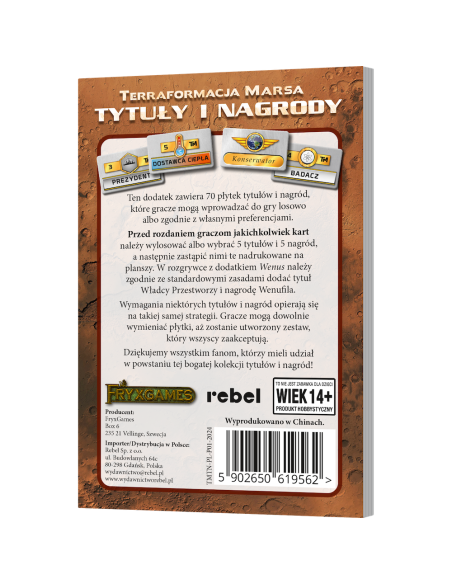 Terraformacja Marsa: Tytuły i nagrody