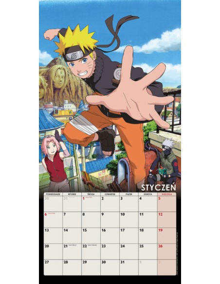 Naruto Shippuden - kalendarz ścienny 2025