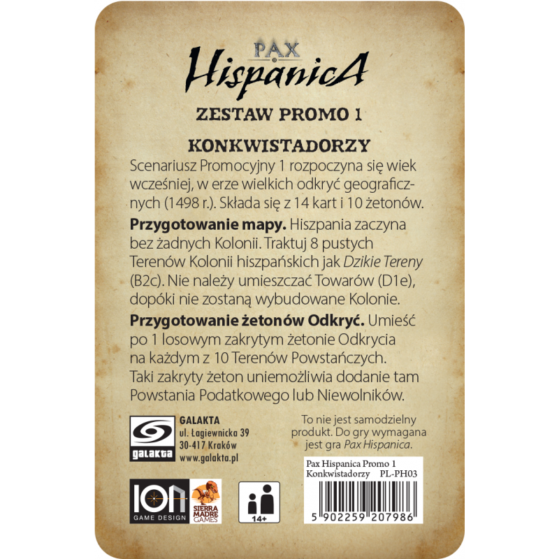 Pax Hispanica Zestaw Promo 1 - Konkwistadorzy