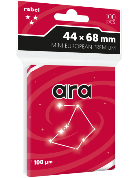 Koszulki na karty Rebel Premium Ara (44x68 mm), 100 sztuk