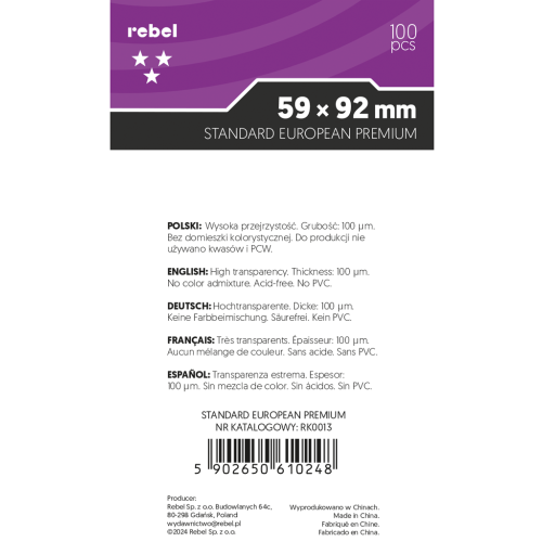 Koszulki na karty Rebel Premium...