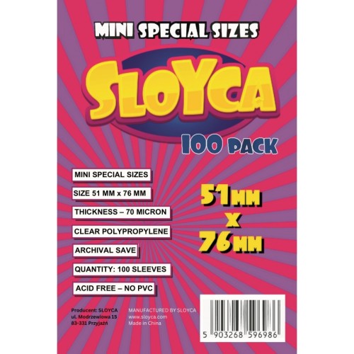 SLOYCA Koszulki Mini Special sizes (51x76mm) 100 szt.