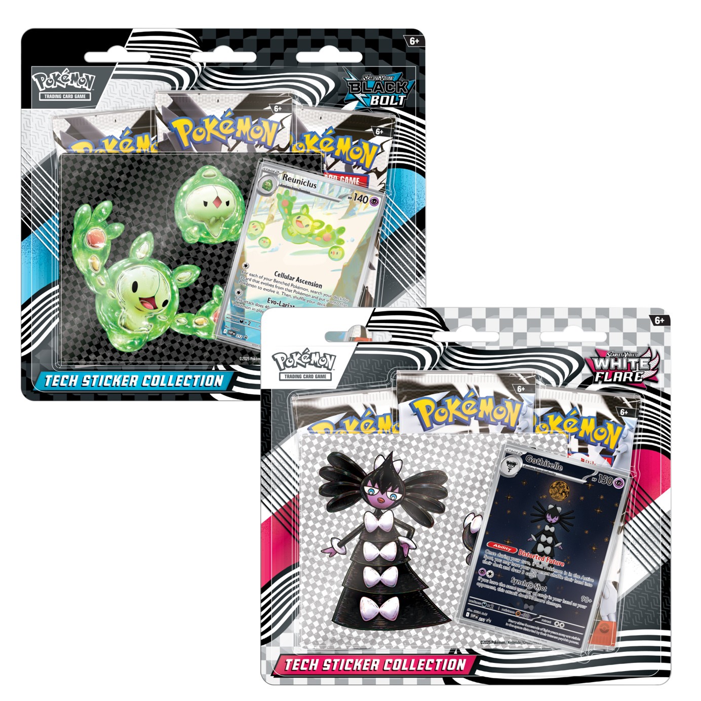 Pokémon TCG: S&V Black Bolt/White Flare - zestaw Tech Sticker Reuniclus + Gothitelle +