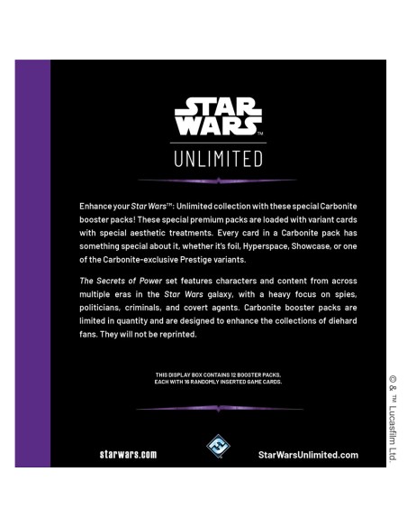 Star Wars: Unlimited Card Game - Secrets of Power - Carbonite Booster Box