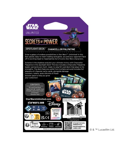 Star Wars: Unlimited Card Game - Secrets of Power - Spotlight Deck Chancellor Palpatine