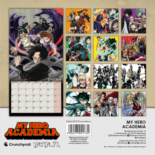 Kalendarz ścienny 2026 My Hero Academia
