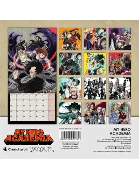 Kalendarz ścienny 2026 My Hero Academia