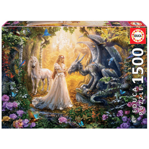 Puzzle 1500 el. Smok księżniczka i...